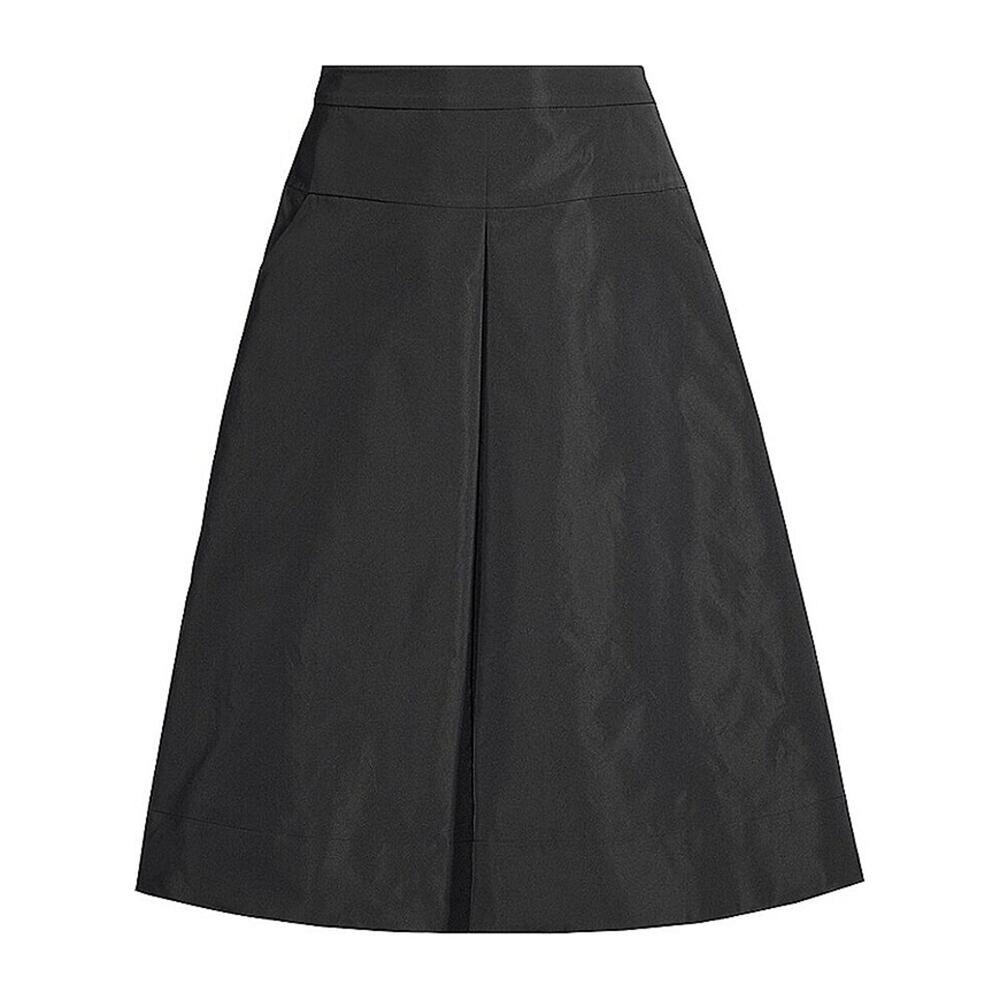 MSRP: $595 Ungaro Black Taffeta Knee Length Women's Skirt Size 12